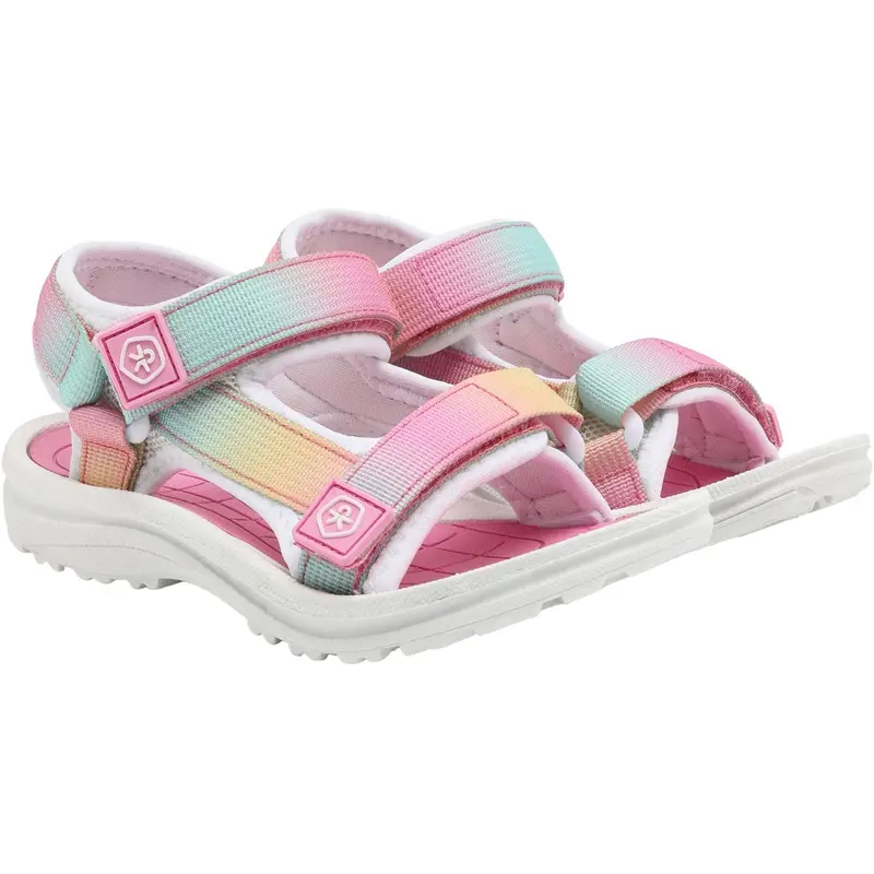 Color Kids Begonia Pink Colorblock Sandals W. Velcro 1