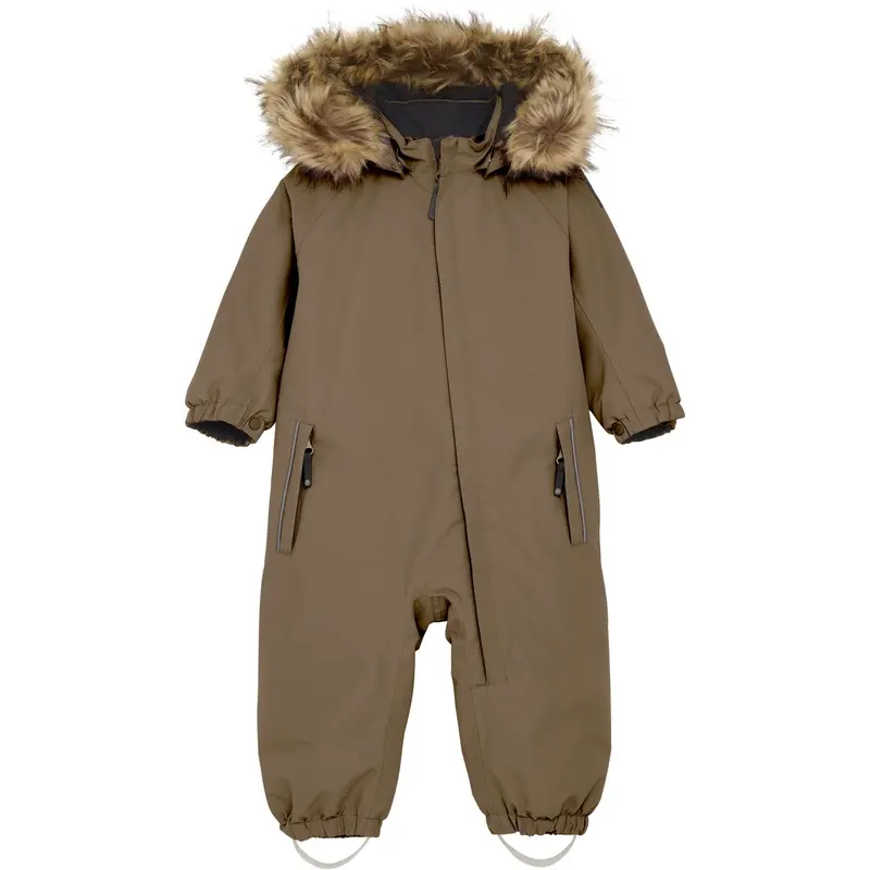 Color Kids Fossil Baby Coverall W. Fake Fur 1