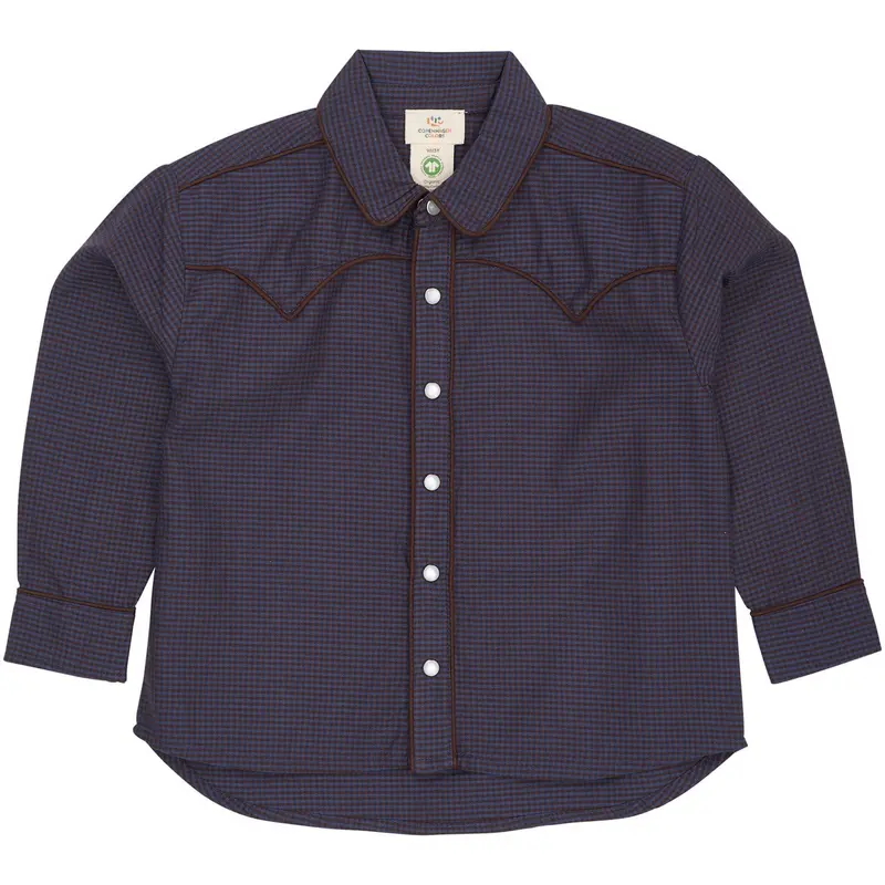 Copenhagen Colors Brown/Blue Check Comb. Checkered Cowboy Shirt 1