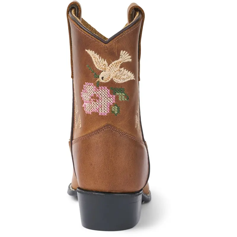 Copenhagen Colors Cognac Leather Limited Cowboy Boot Low - Brown Flower 9