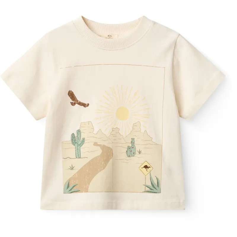 Copenhagen Colors Cream Comb. Boys Ss Tee W. Landscape Print 1