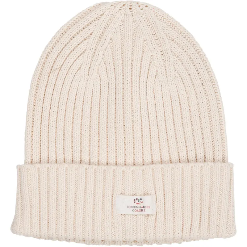 Copenhagen Colors Cream Cotton Knitted Classic Beanie 1