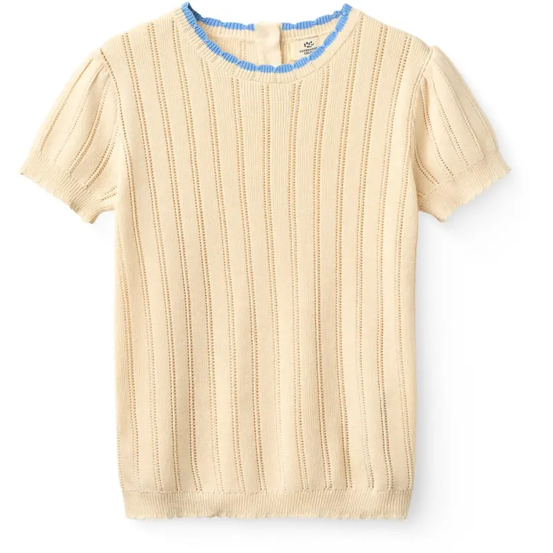 Copenhagen Colors Cream Knitted Pointelle Ss Blouse 1
