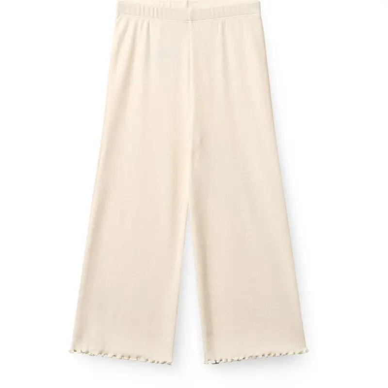 Copenhagen Colors Cream Modal Rib Wide Pants 1