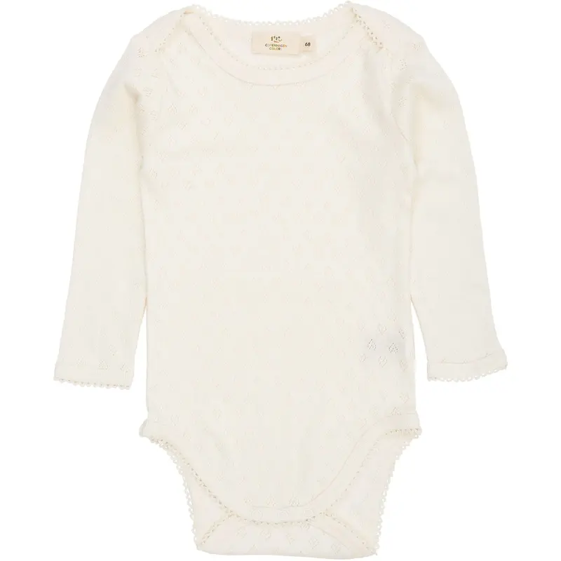 Copenhagen Colors Cream Pointelle Heart Lapneck Body Ls 1