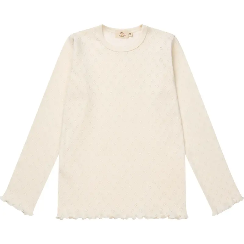 Copenhagen Colors Cream Pointelle Heart Ls Tee 1