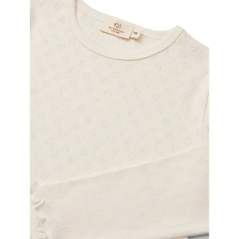 Copenhagen Colors Cream Pointelle Heart Ls Tee 2