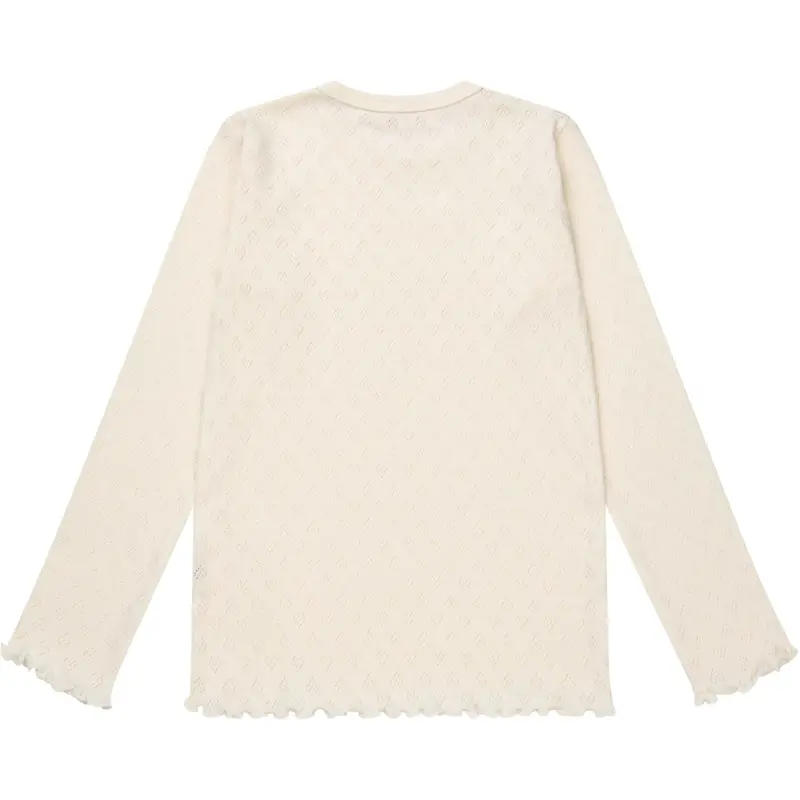 Copenhagen Colors Cream Pointelle Heart Ls Tee 3