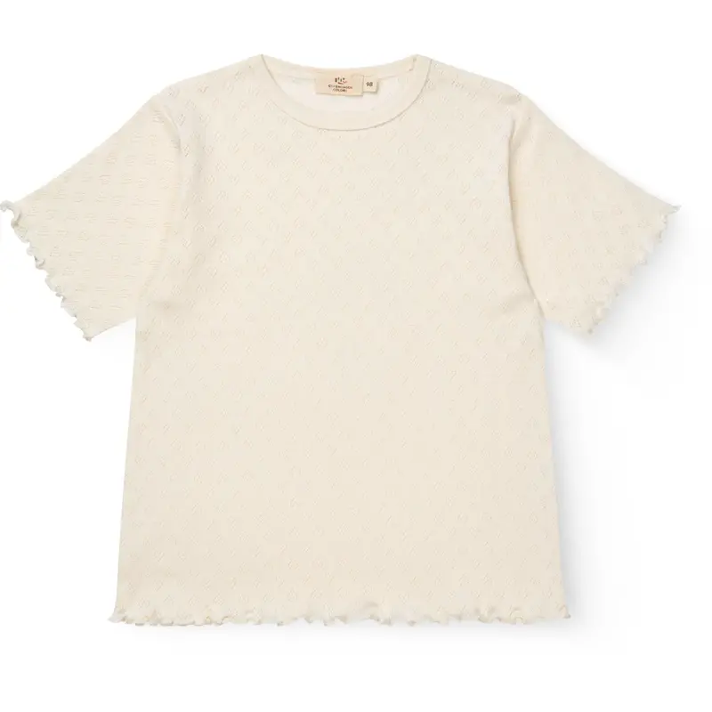 Copenhagen Colors Cream Pointelle Heart T-Shirt 1