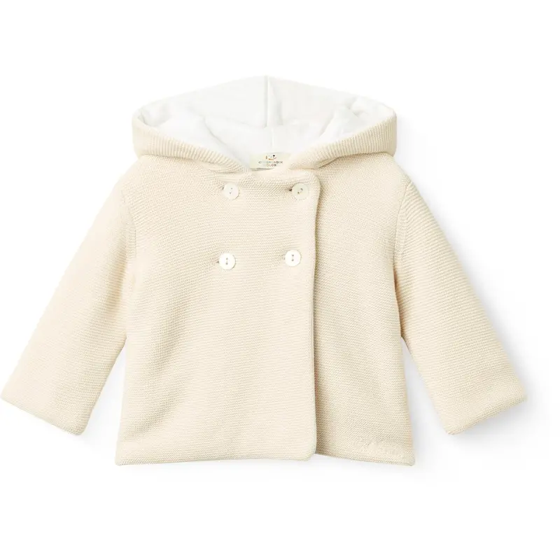 Copenhagen Colors Cream W Beige Cotton Baby Jacket W. Hood 1