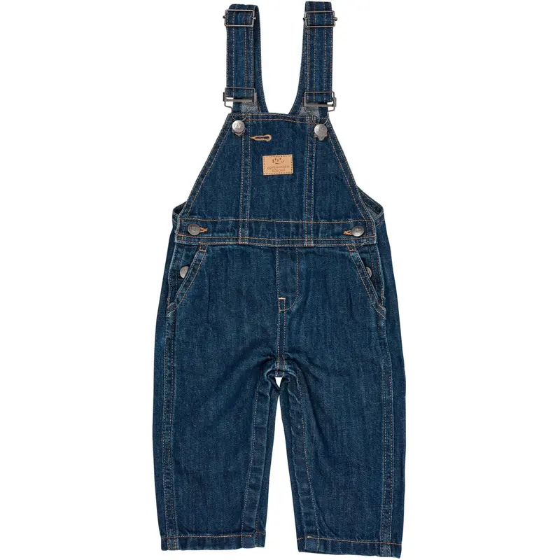 Copenhagen Colors Dark Indigo Blue Washed Organic Baby Overalls 1