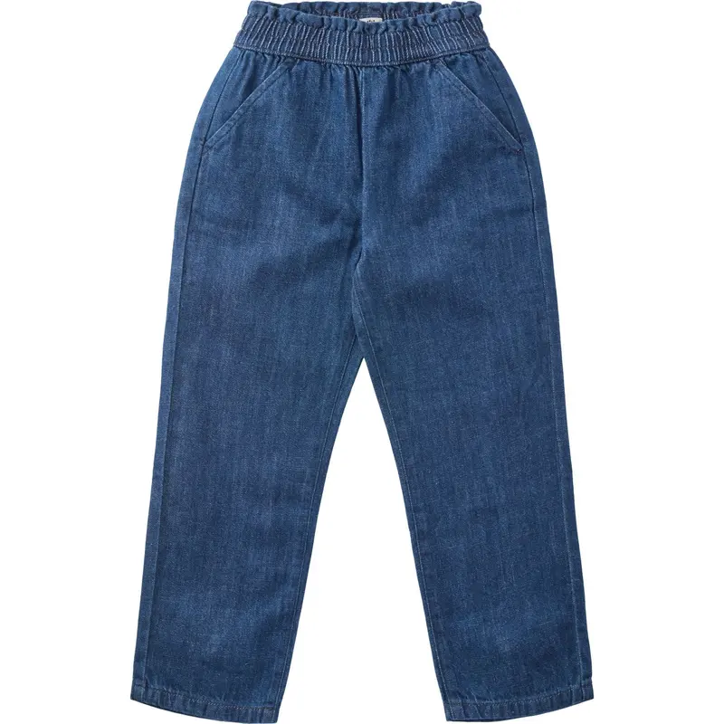 Copenhagen Colors Dark Indigo Blue Washed Organic Chinos W. Bow Regular Fit 1