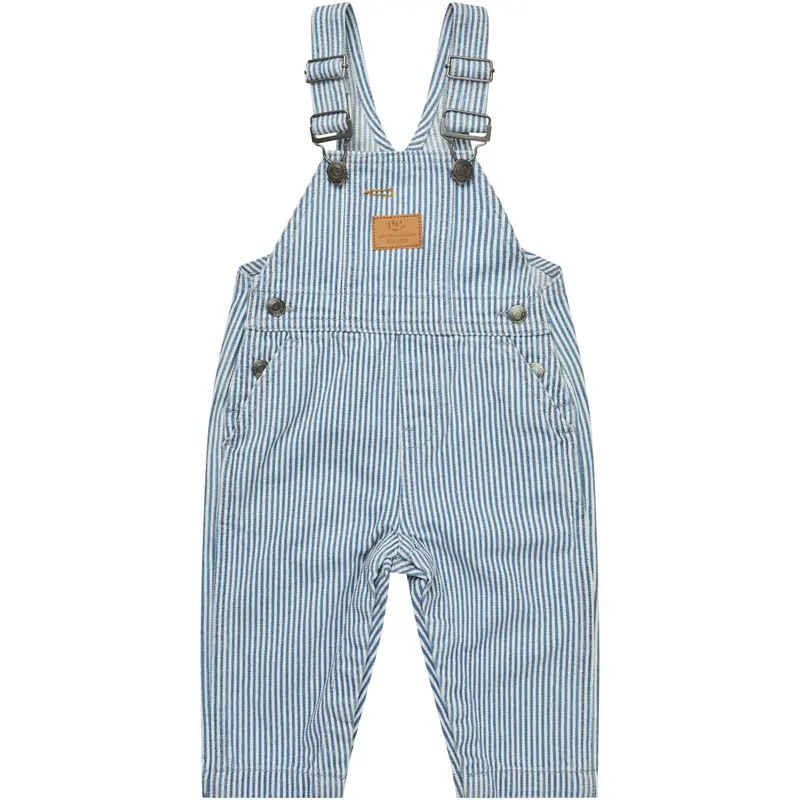 Copenhagen Colors Denim Blue Stripe Y/D Twill Baby Overalls 1