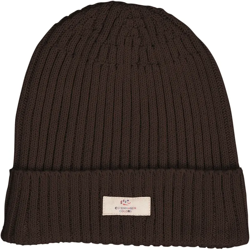 Copenhagen Colors Dk Brown Cotton Knitted Classic Beanie 1