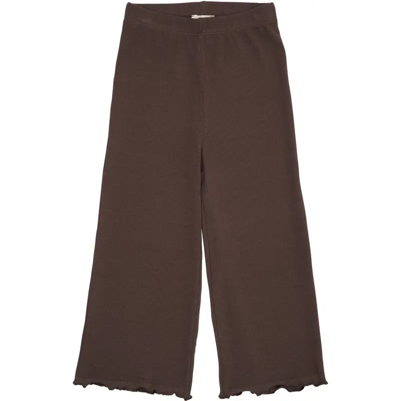 Copenhagen Colors Dk Brown Modal Rib Wide Pants 1