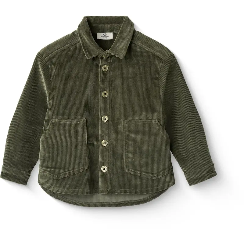 Copenhagen Colors Dk Green Corduroy Overshirt 1