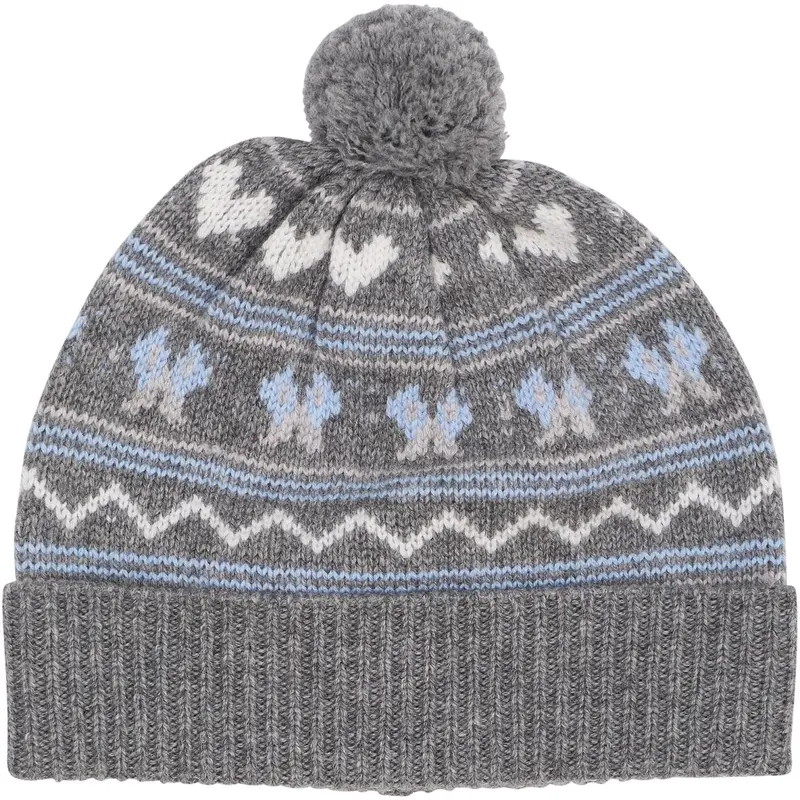 Copenhagen Colors Dk Grey Comb Cashmere Pattern Beanie 1