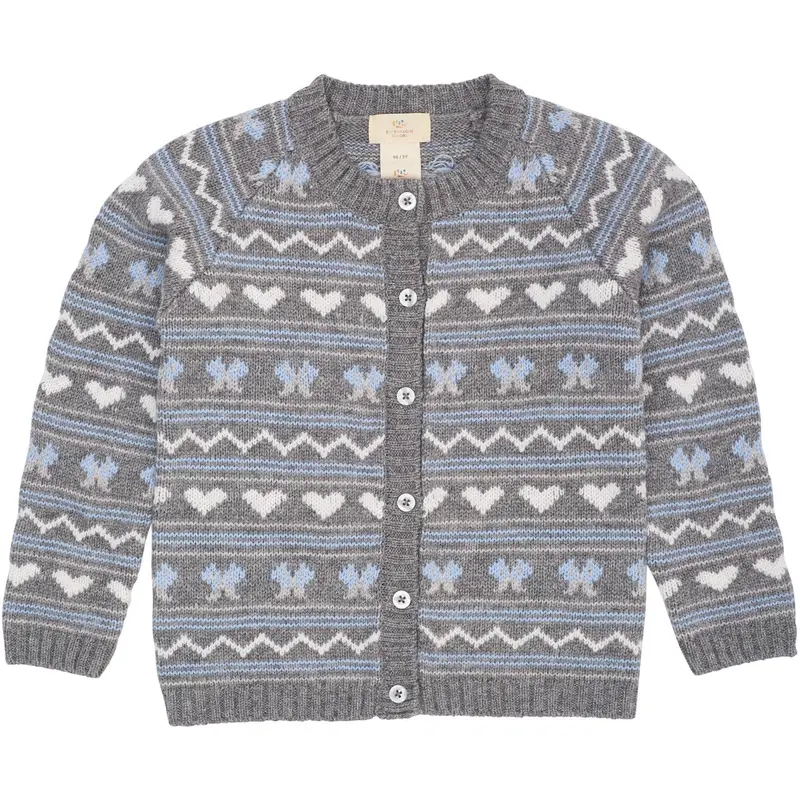 Copenhagen Colors Dk Grey Comb Cashmere Pattern Cardigan 1