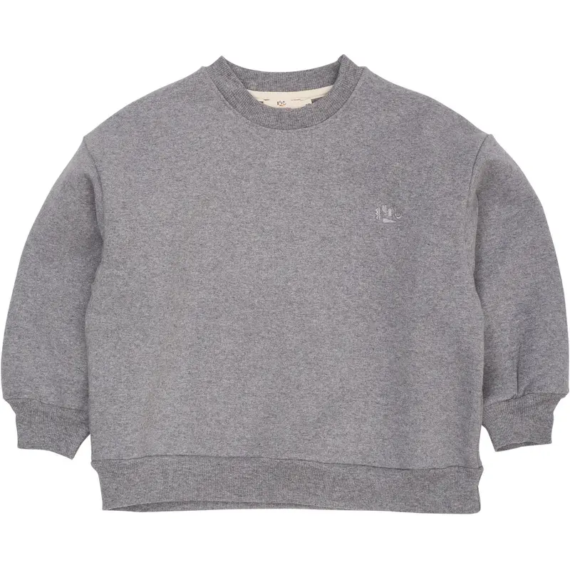 Copenhagen Colors Dk Grey Mel Classic Sweatshirt W. Logo Embroidery 1