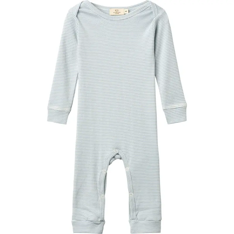 Copenhagen Colors Dusty Blue/Cream Stripe Modal Full Body Romper 1