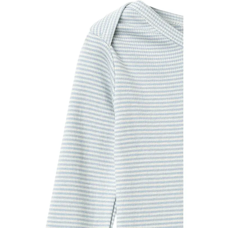 Copenhagen Colors Dusty Blue/Cream Stripe Modal Full Body Romper 2