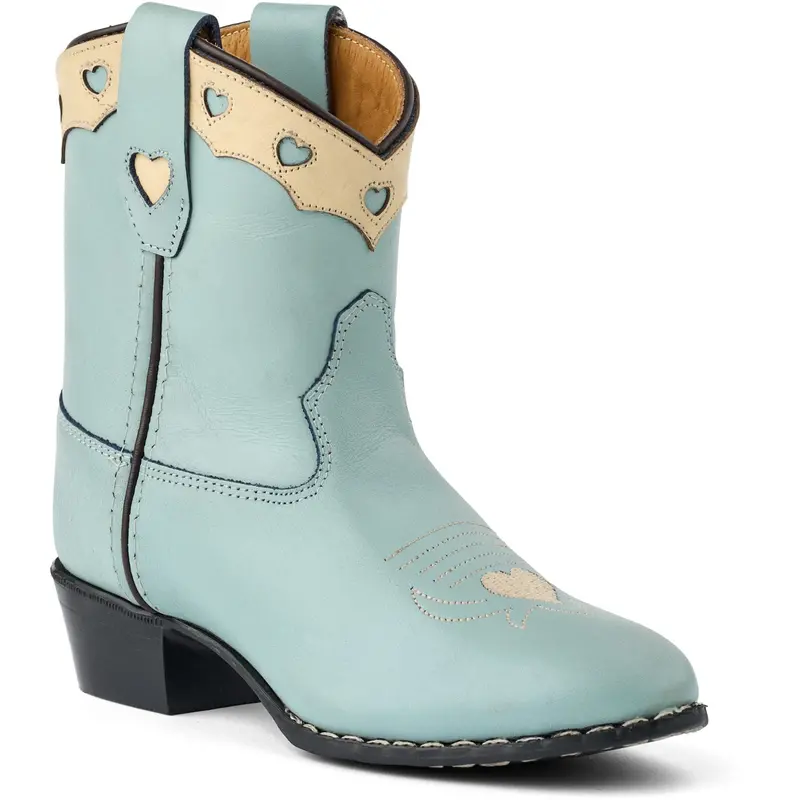 Copenhagen Colors Dusty Blue Leather Limited Cowboy Boot Low - Dove 1