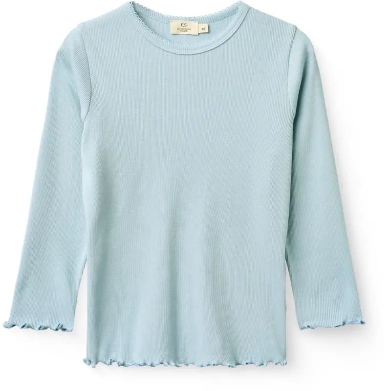 Copenhagen Colors Dusty Blue Modal Rib Ls Tee W. Picot 1
