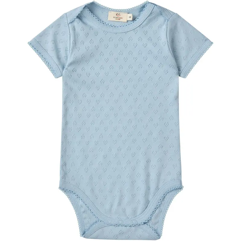 Copenhagen Colors Dusty Blue Pointelle Heart Lapneck Body Ss 1