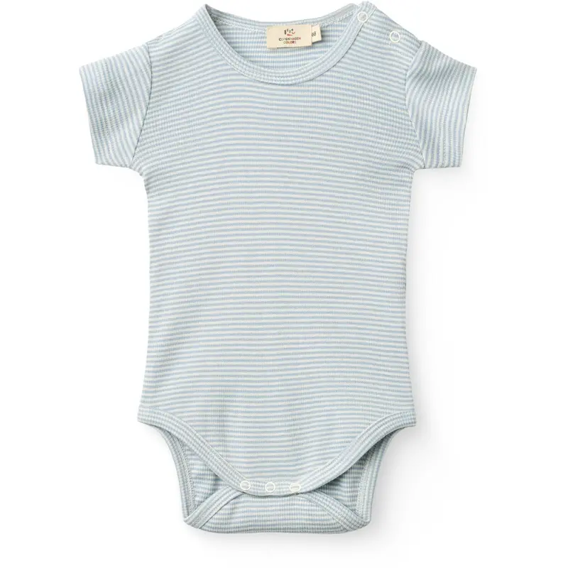 Copenhagen Colors Dusty Blue Stripe Stripe Modal Rib Ss Body 1