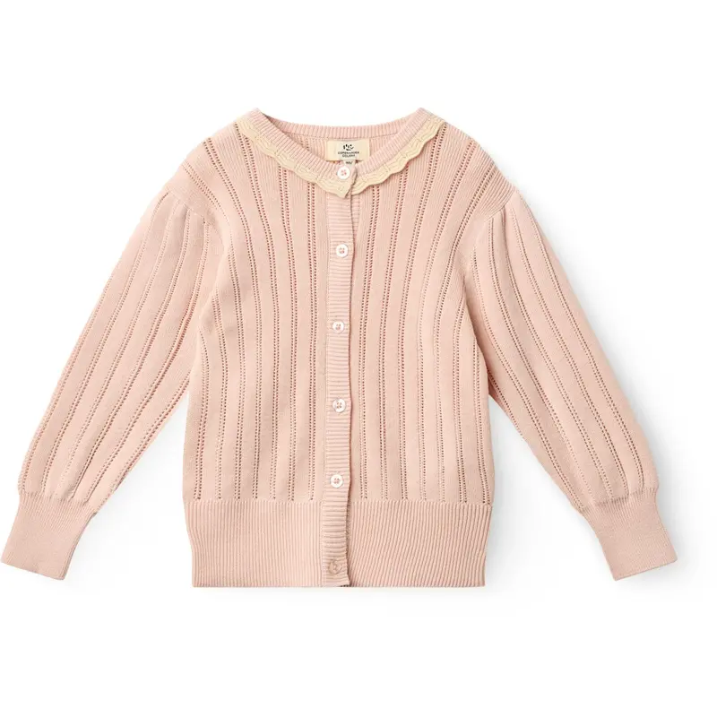 Copenhagen Colors Dusty Rose Comb. Knitted Pointelle Cardigan 1