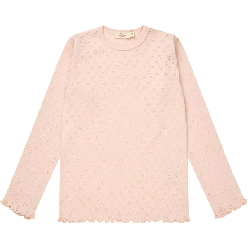 Copenhagen Colors Dusty Rose Pointelle Heart Ls Tee 1