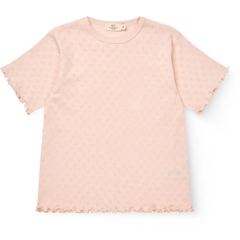 Copenhagen Colors Dusty Rose Pointelle Heart T-Shirt 1