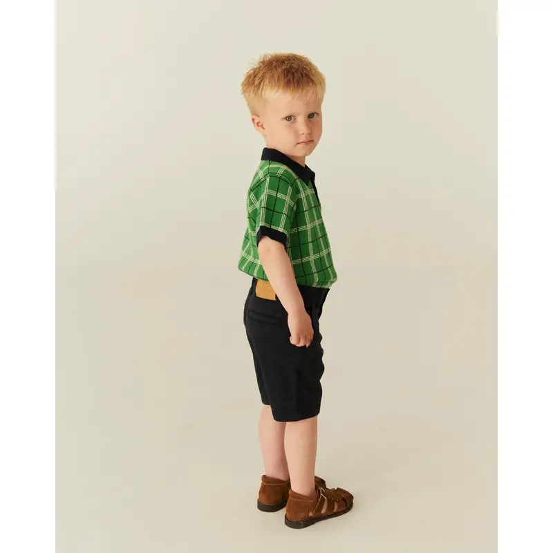 Copenhagen Colors Green Comb. Knitted Checkered Polo 3