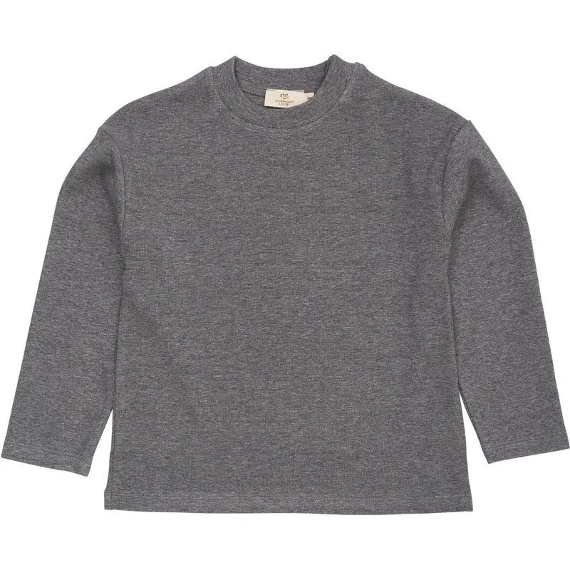 Copenhagen Colors Grey Mel Modal Rib Ls Blouse W. Drop Shoulder 1