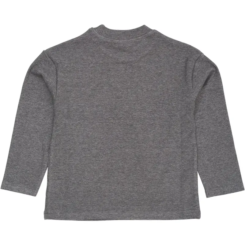 Copenhagen Colors Grey Mel Modal Rib Ls Blouse W. Drop Shoulder 2