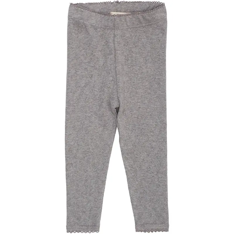 Copenhagen Colors Grey Mel Pointelle Heart Leggings 1