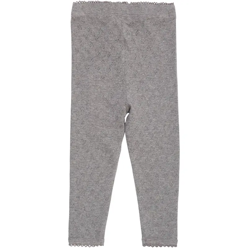 Copenhagen Colors Grey Mel Pointelle Heart Leggings 2