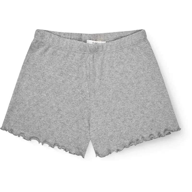 Copenhagen Colors Grey Mel. Pointelle Heart Shorts 1