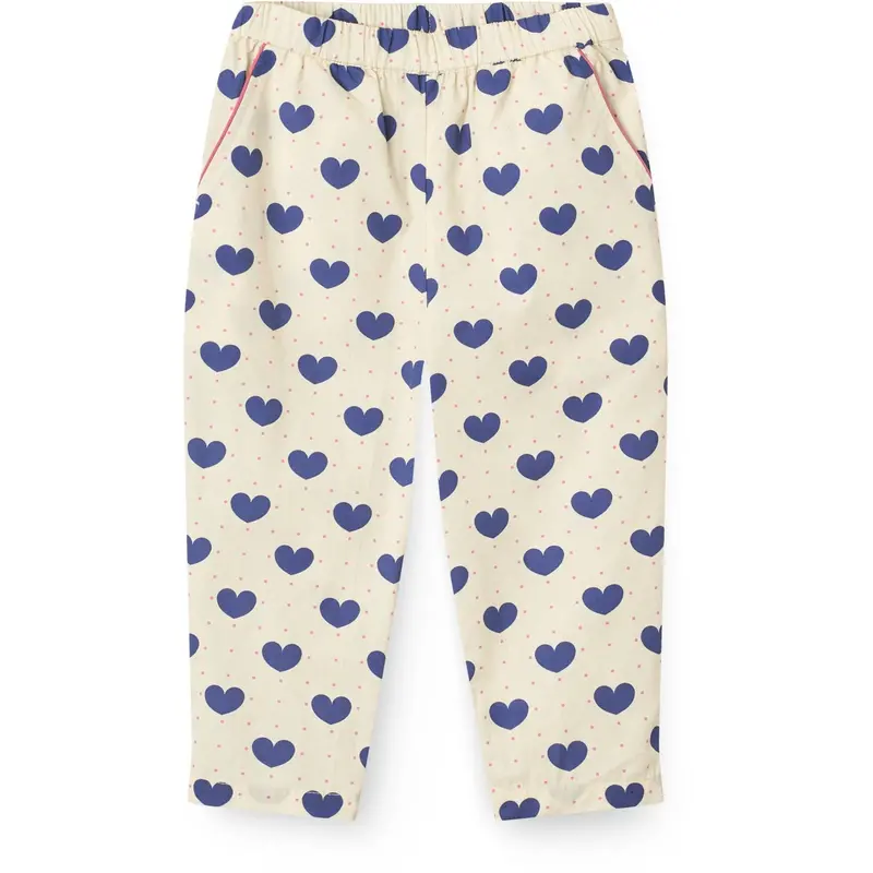 Copenhagen Colors Heart Aop Ocean X Luksusbaby Heart And Dots Pants Loose Fit 1