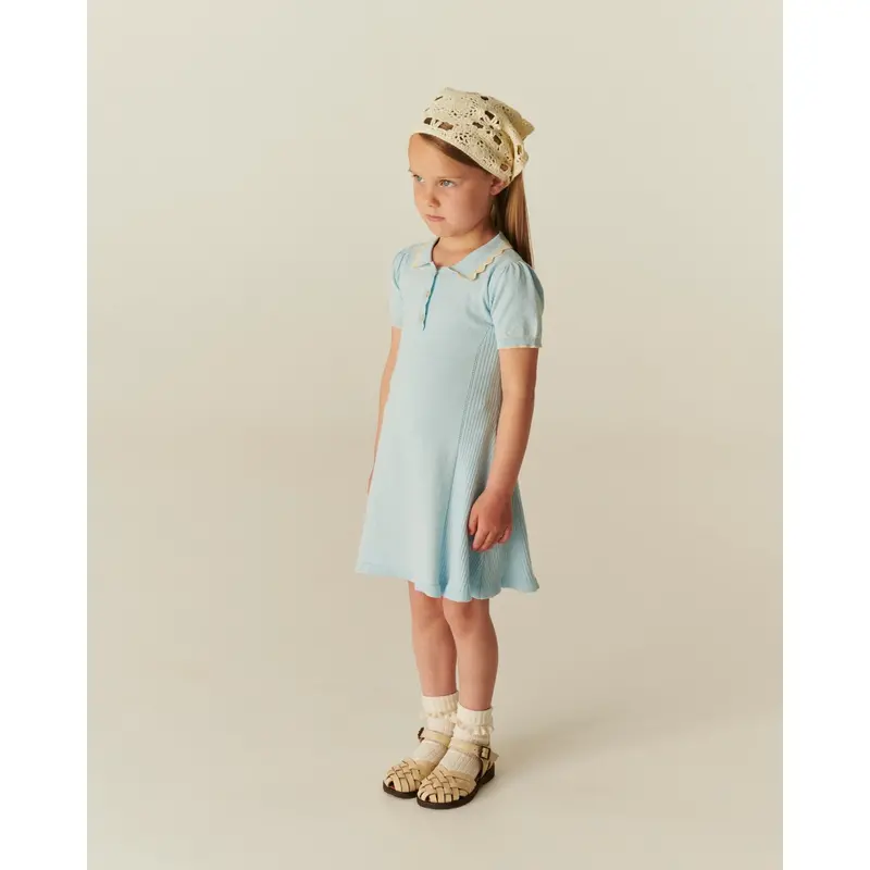 Copenhagen Colors Ice Blue Comb Knitted Peplum Dress 2