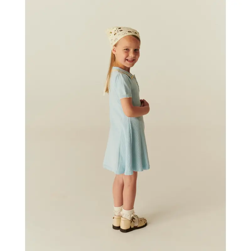 Copenhagen Colors Ice Blue Comb Knitted Peplum Dress 3