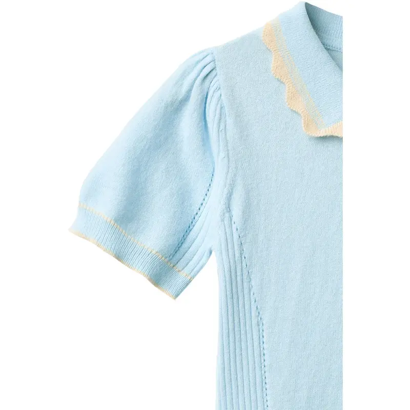 Copenhagen Colors Ice Blue Comb Knitted Peplum Dress 4