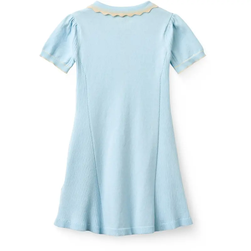 Copenhagen Colors Ice Blue Comb Knitted Peplum Dress 5