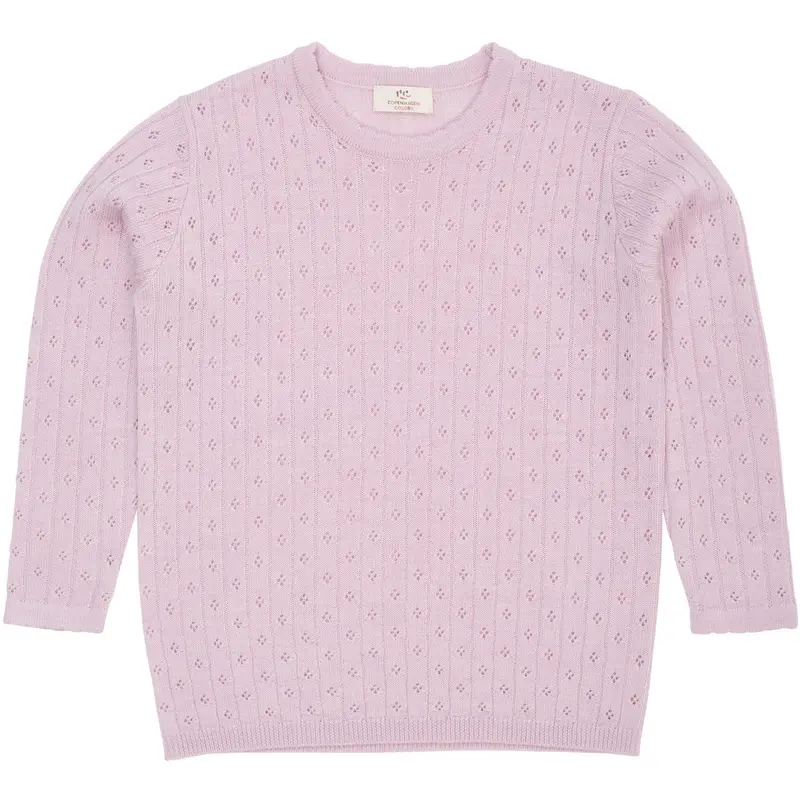 Copenhagen Colors Lavender Merino Classic Pointelle Blouse 1