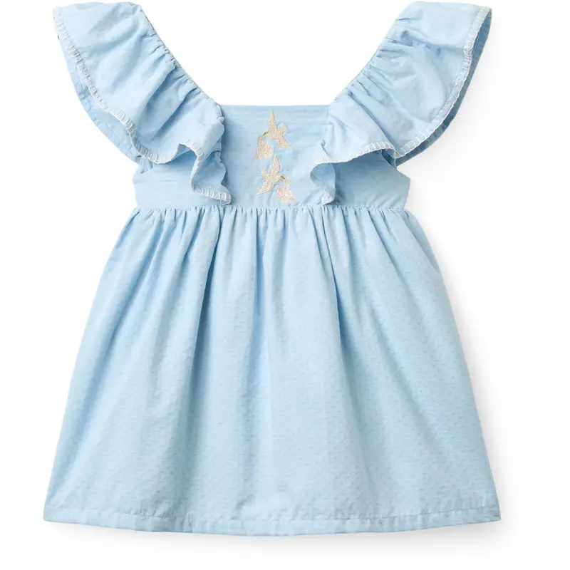 Copenhagen Colors Lt. Blue Comb. Dress W. Frill & Emb. 1