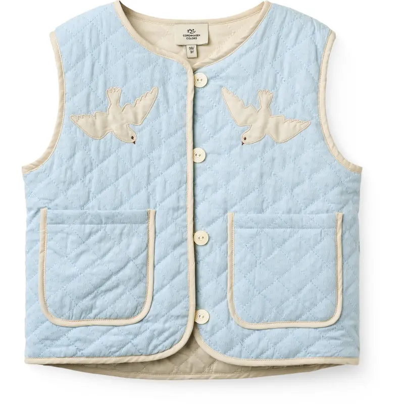 Copenhagen Colors Lt. Blue Comb. Quilted Vest 1