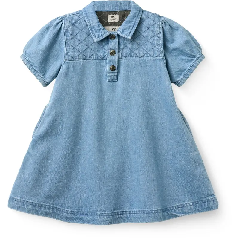Copenhagen Colors Lt. Washed Blue Quilt Organic Quilted Denim Dress 1