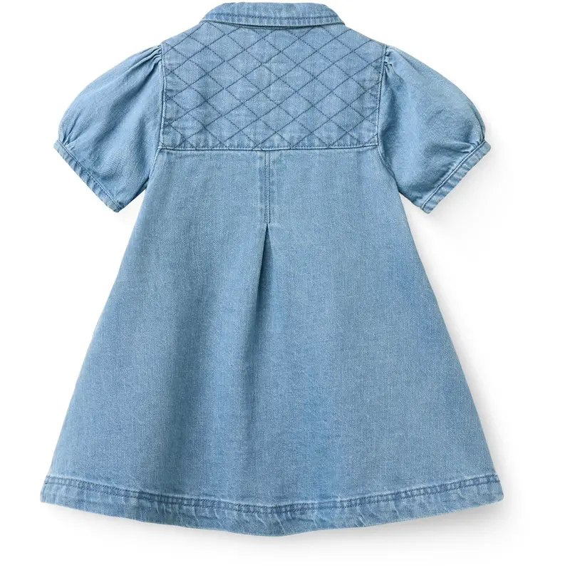 Copenhagen Colors Lt. Washed Blue Quilt Organic Quilted Denim Dress 9