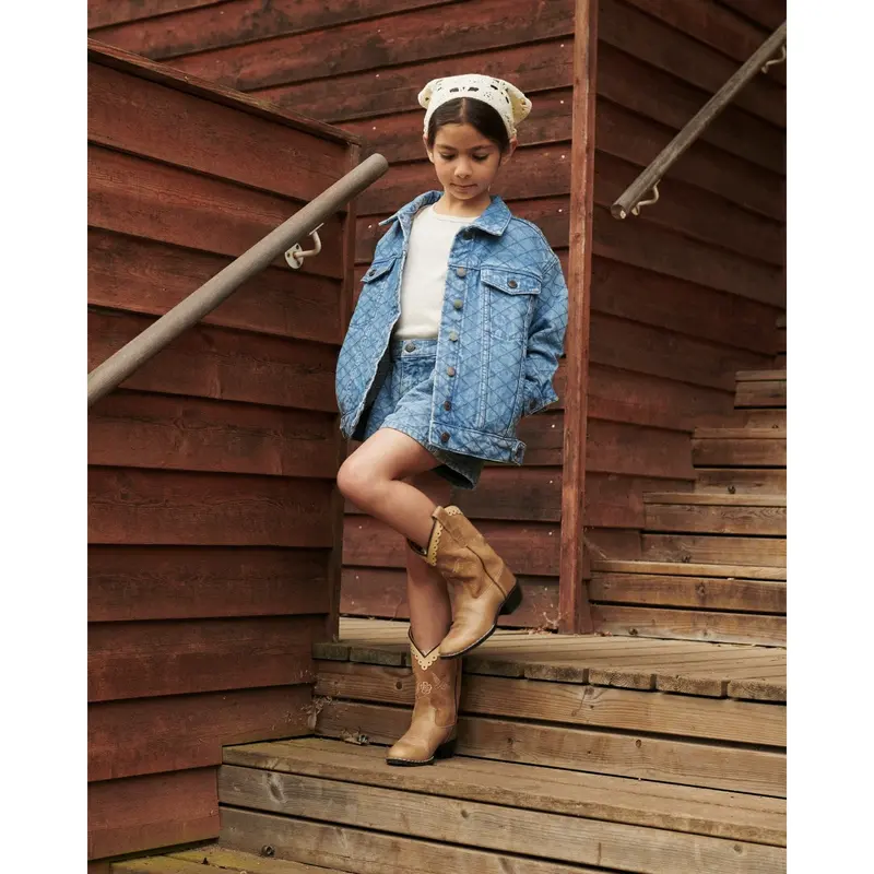 Copenhagen Colors Lt. Washed Blue Quilt Organic Quilted Denim Jacket 3