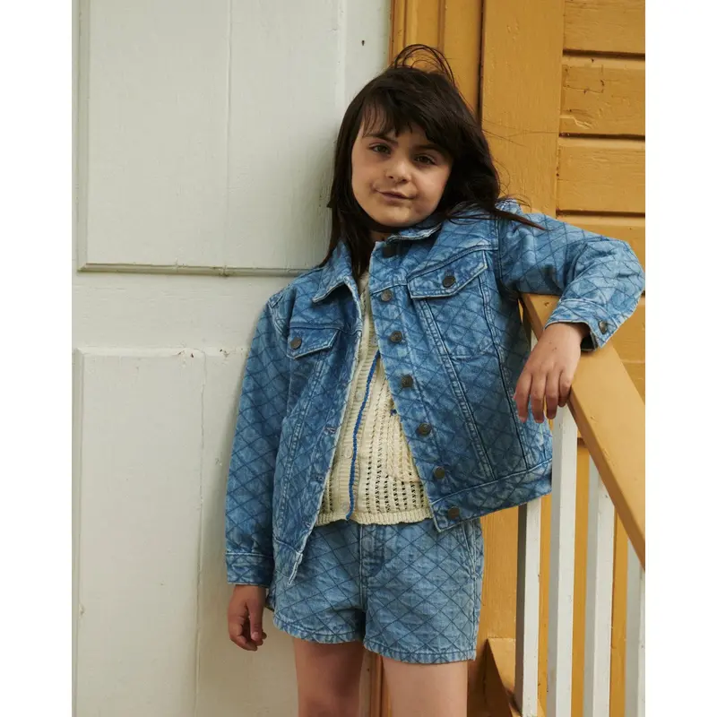 Copenhagen Colors Lt. Washed Blue Quilt Organic Quilted Denim Jacket 4